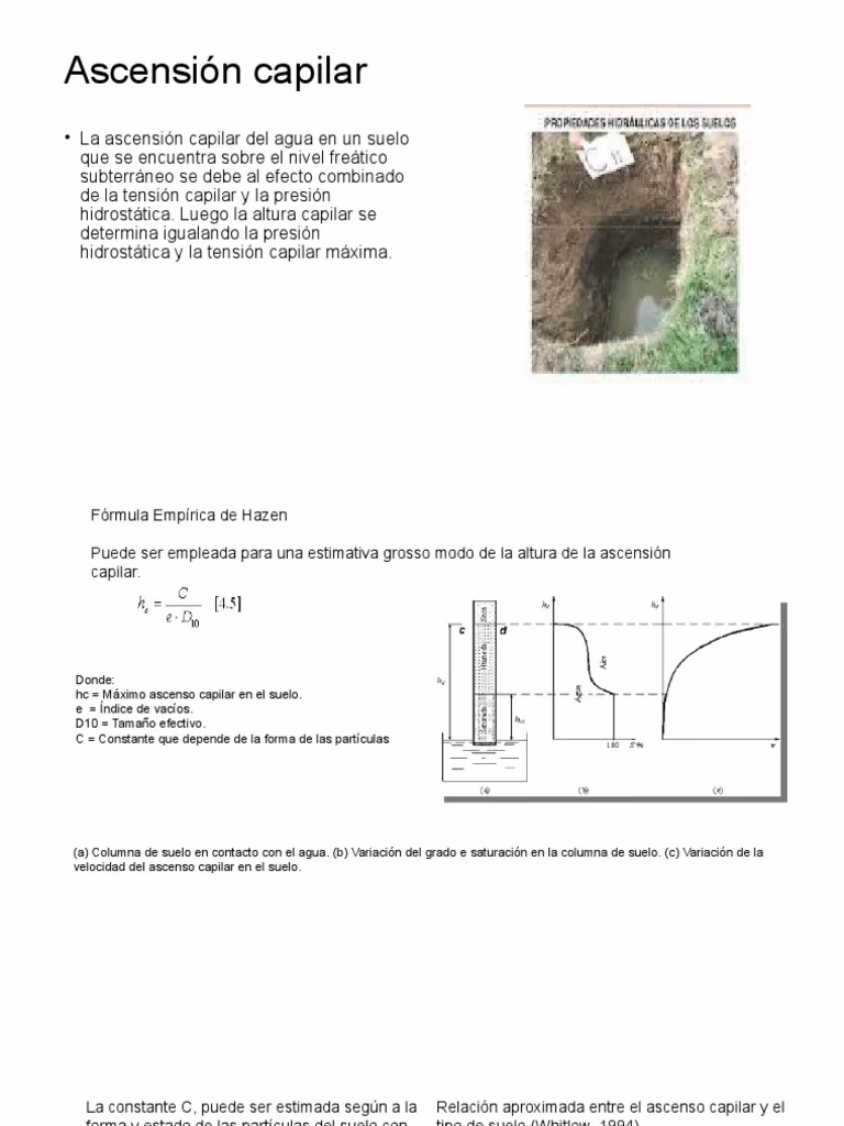 ¿Qué significa ascender por capilaridad?