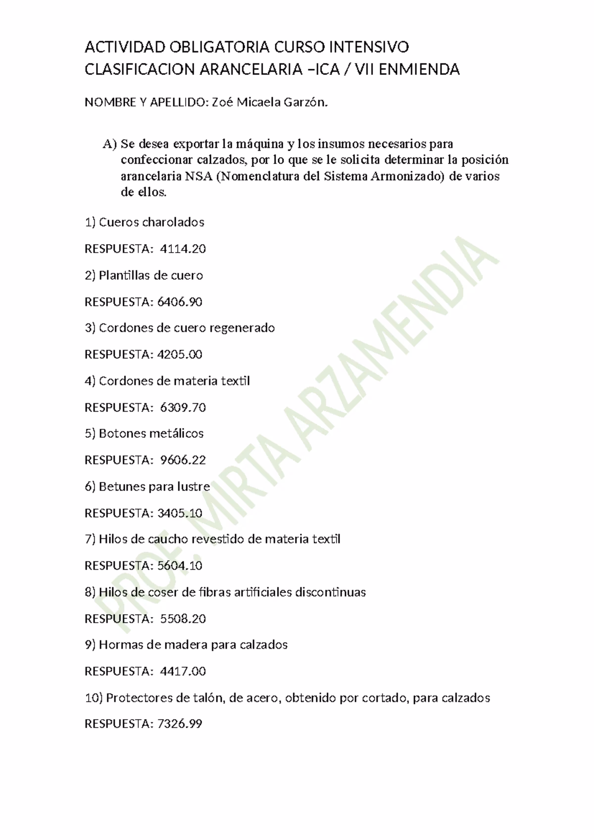 ¿Cuál es la partida arancelaria para los ganchos para el cabello?