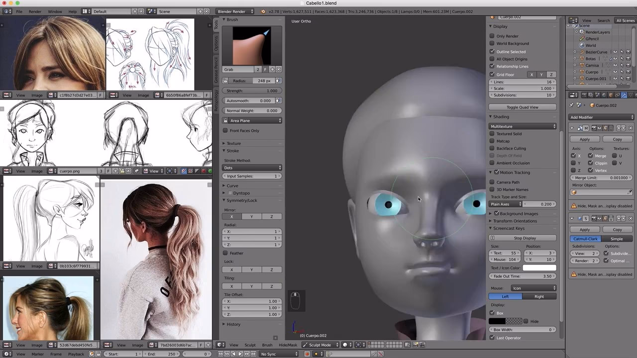 ¿Cómo puedo animar pelo en Blender?