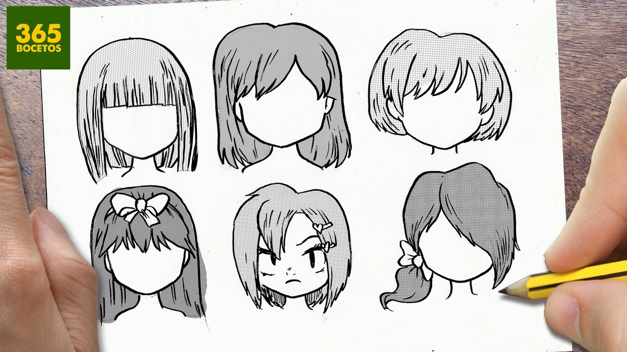 ¿Cómo hacer cabello de mujer a lápiz?