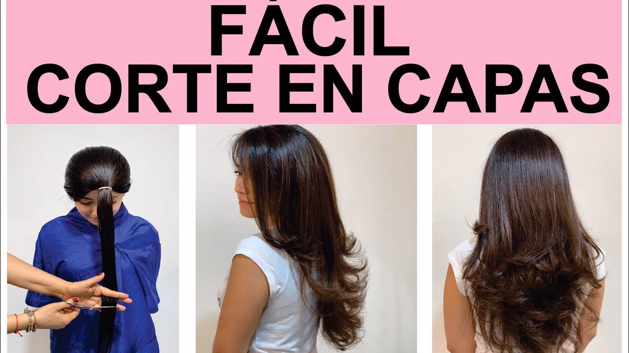 ¿Cuál es la técnica de corte utilizada para cortar en capas el cabello muy largo?