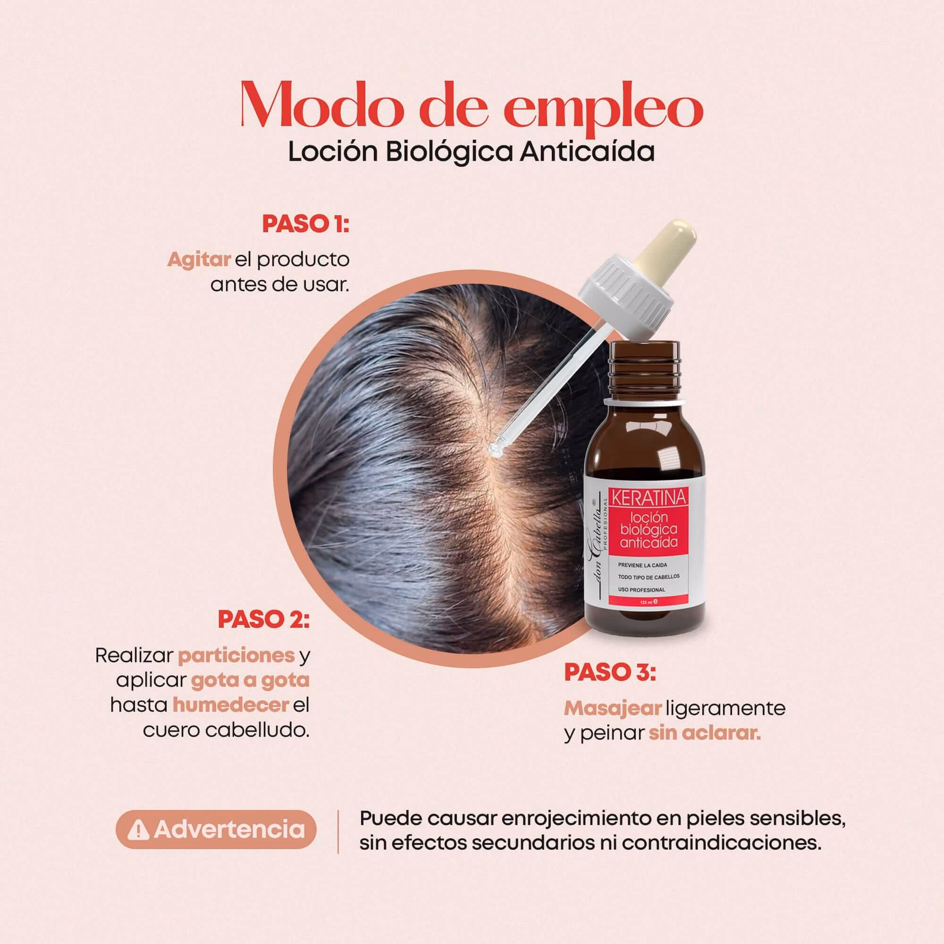 ¿Cómo se debe aplicar la loción?