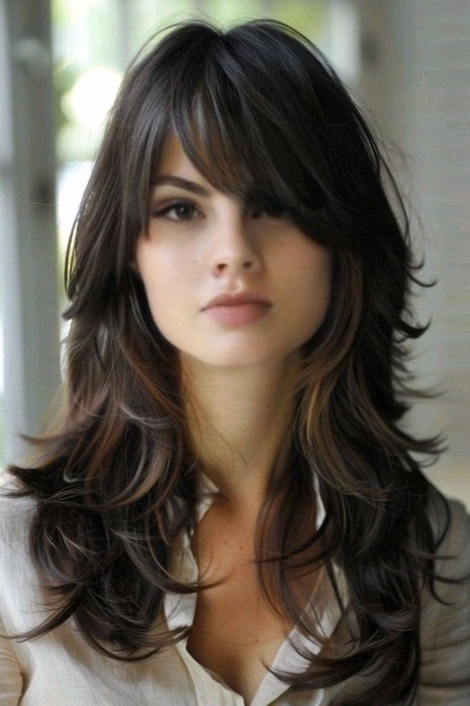 ¿El cabello en capas luce bien con flequillo?