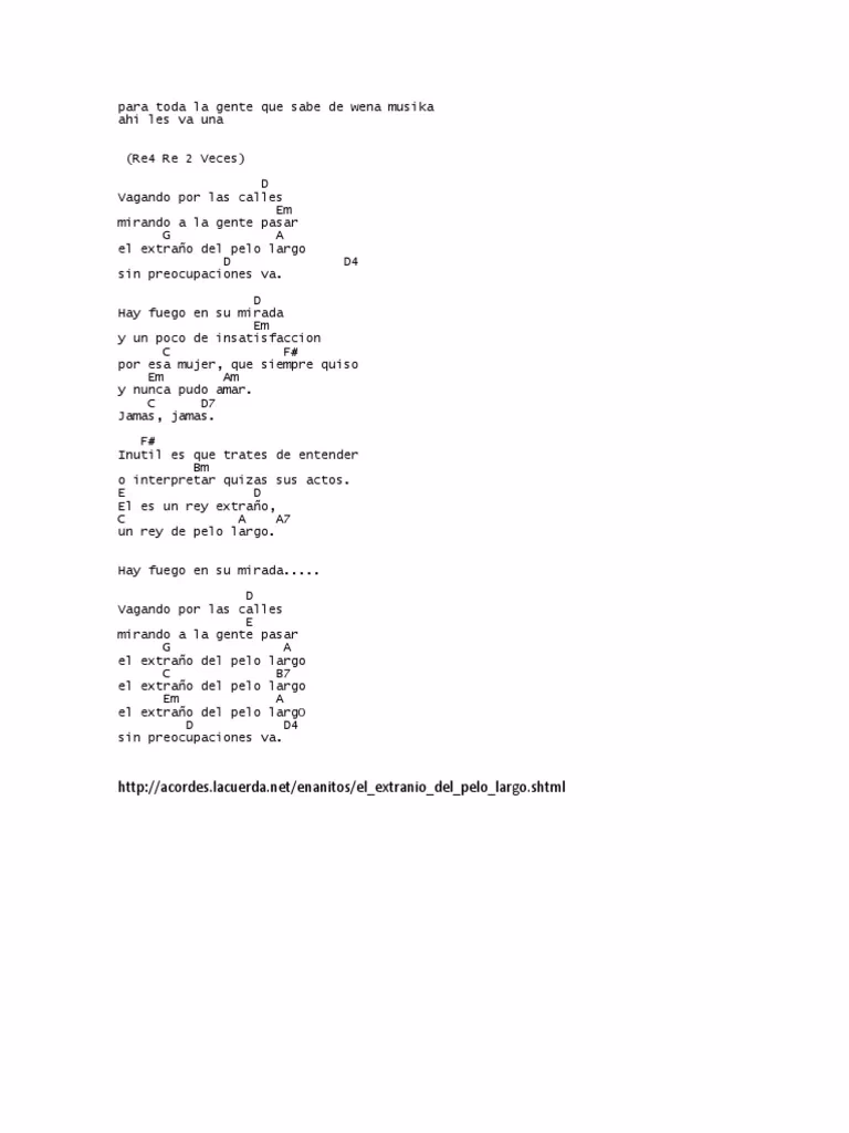 ¿Quién cantó El extraño de pelo largo?