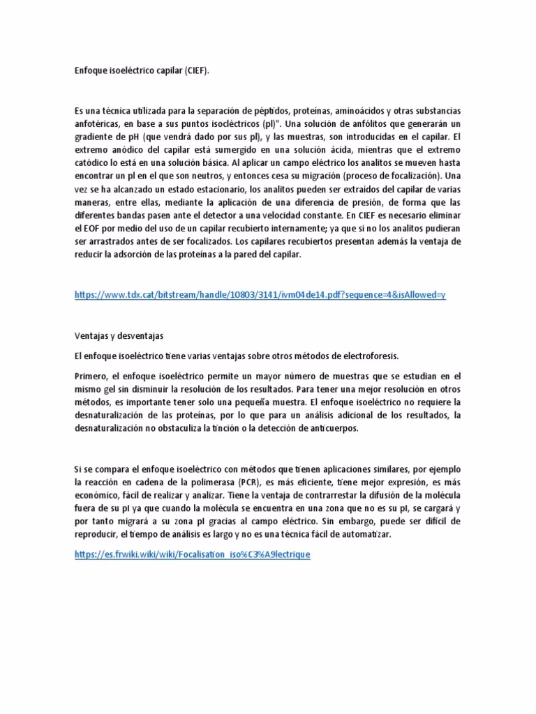 ¿Qué es el isoelectroenfoque capilar?