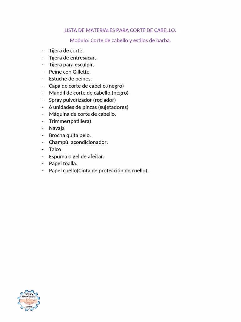 ¿Cuáles son los materiales para peluquería?