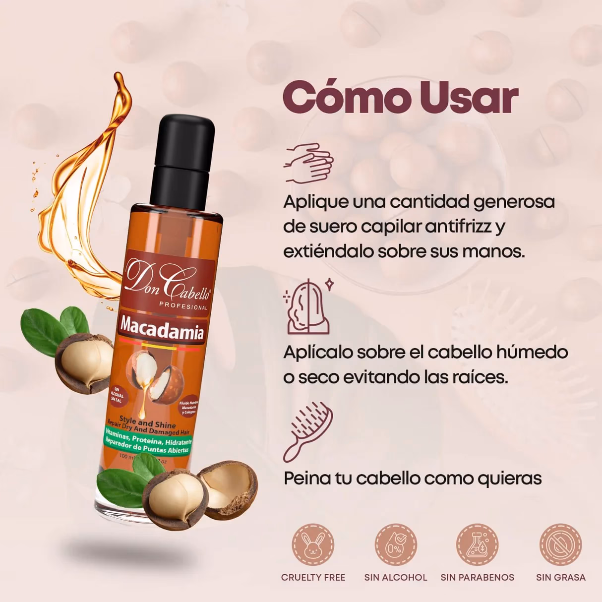 ¿La macadamia es buena para el cabello?