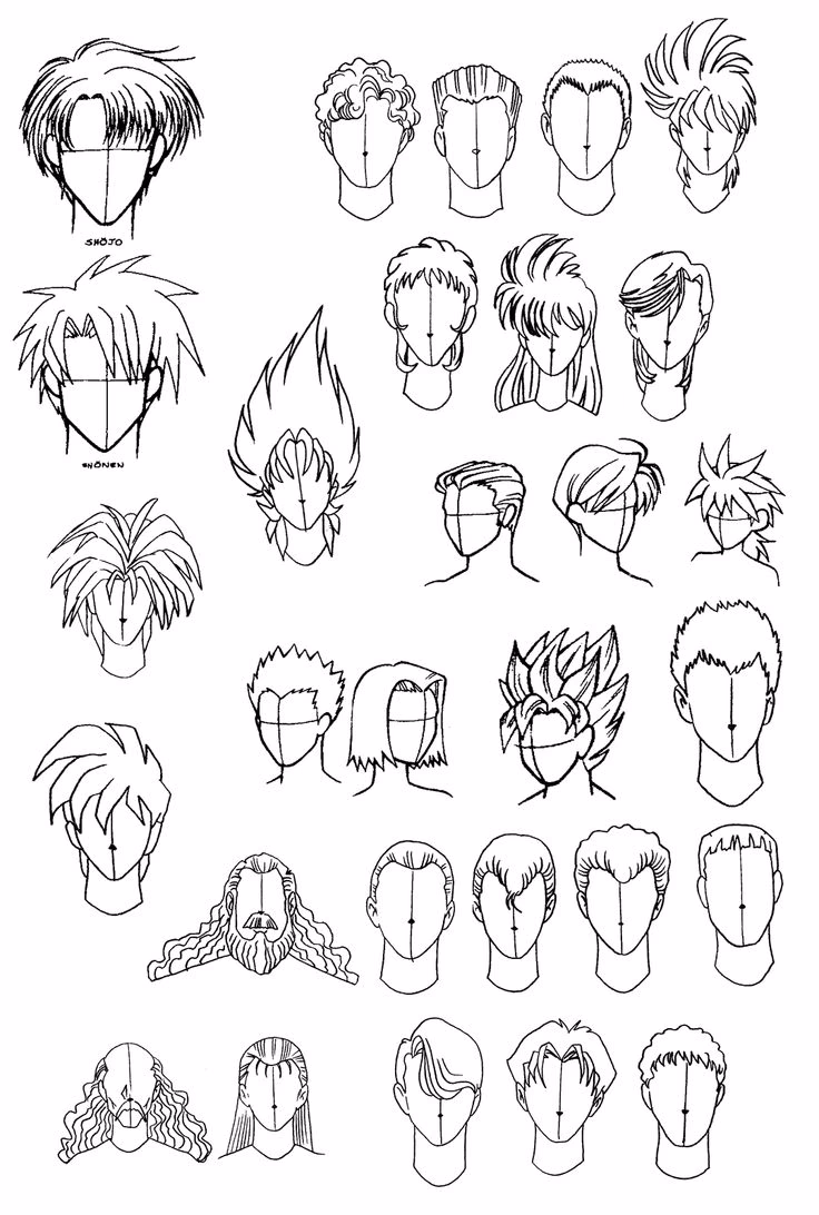 ¿Cómo dibujar un rostro masculino en anime?