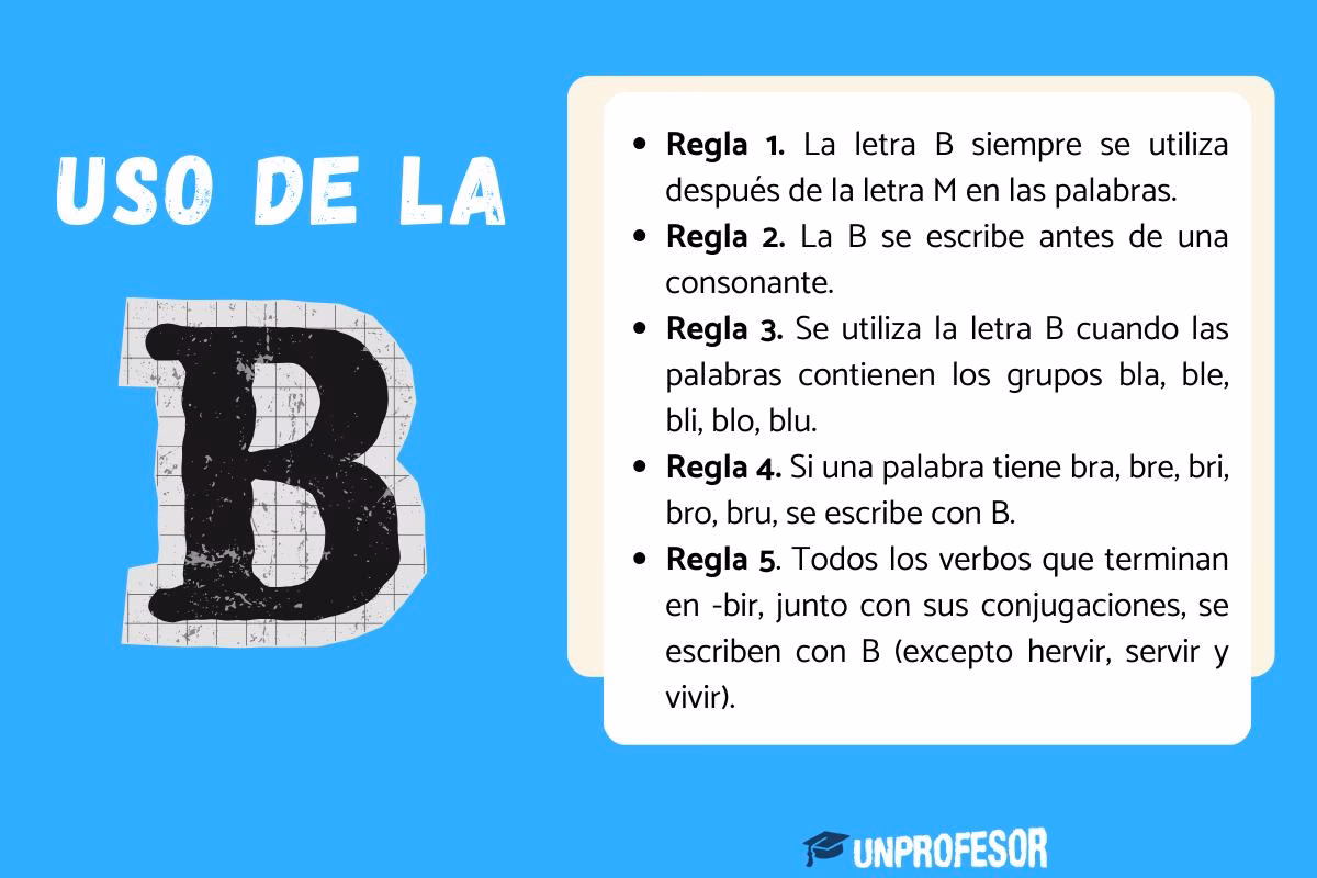 ¿Cómo saber cuándo va con b larga OV corta?