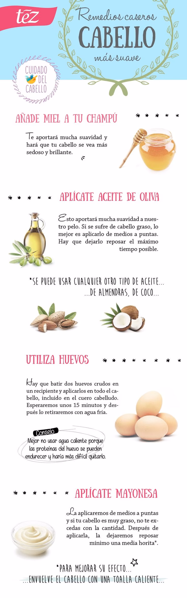 ¿Cuáles son los ingredientes para tener un cabello hermoso?