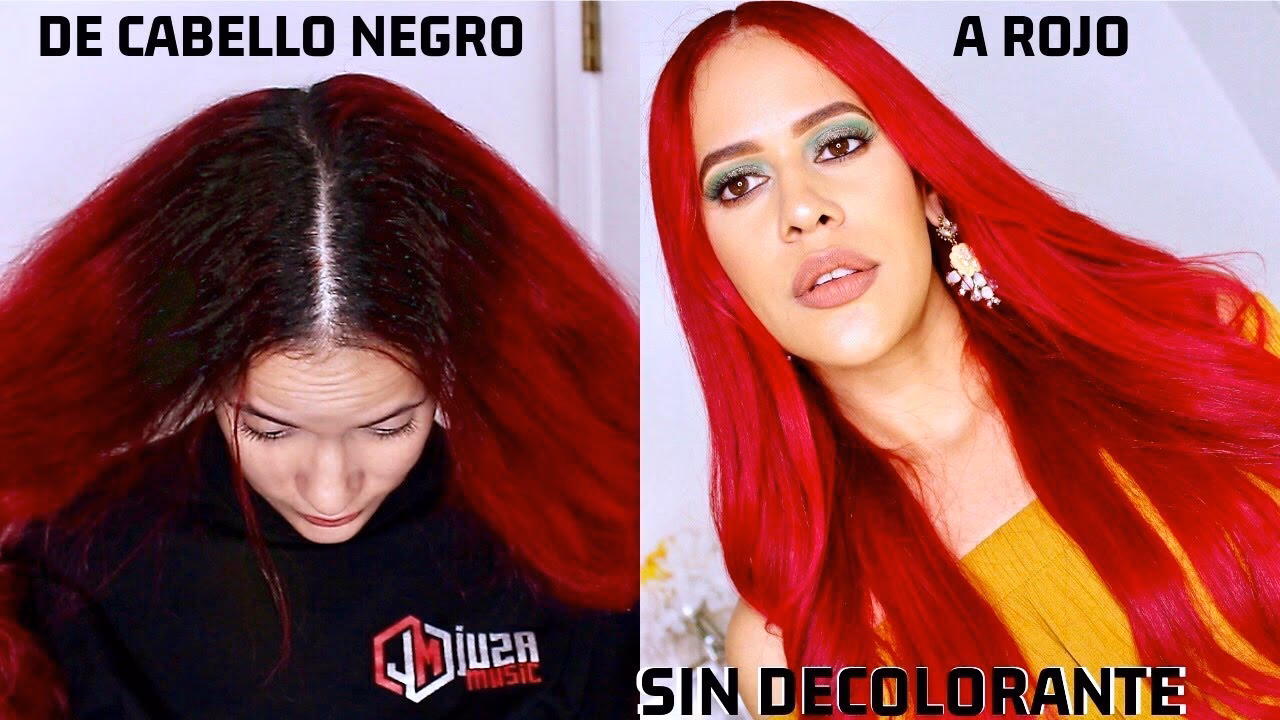 ¿Qué tinte rojo agarra en el cabello negro?